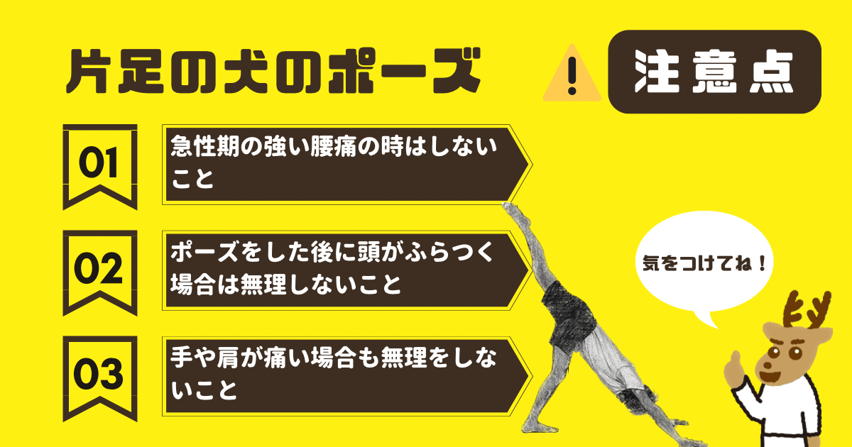 片足の犬のポーズの注意点