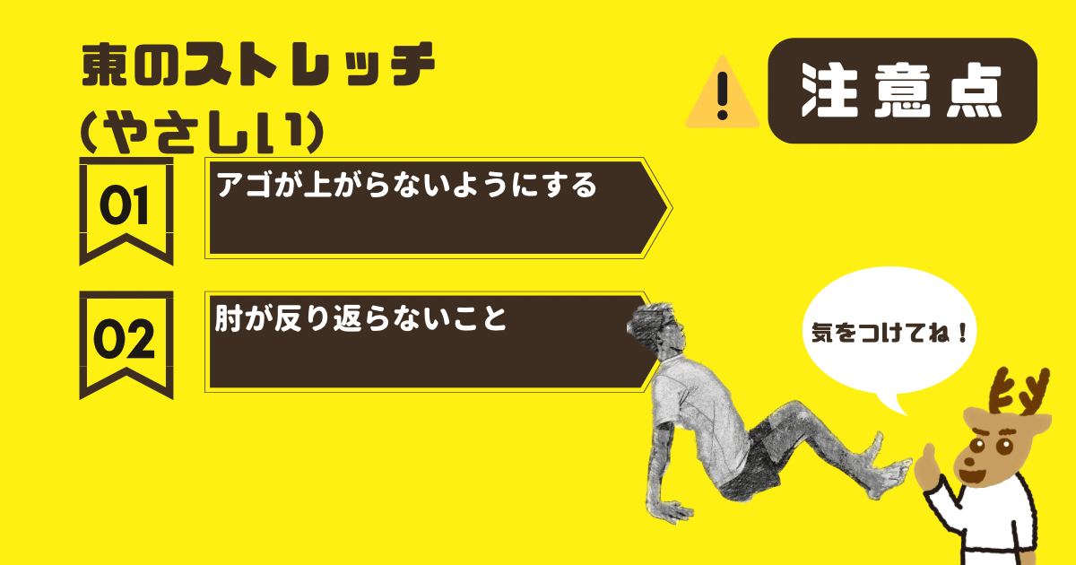 東のストレッチの注意点