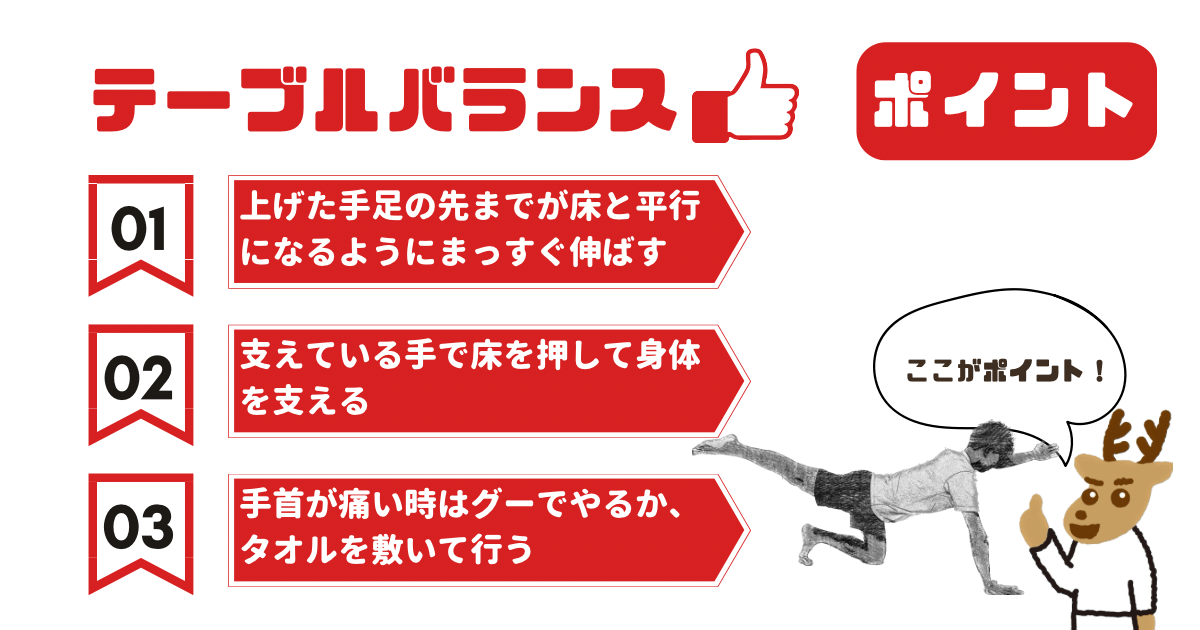 テーブルバランスのポイント